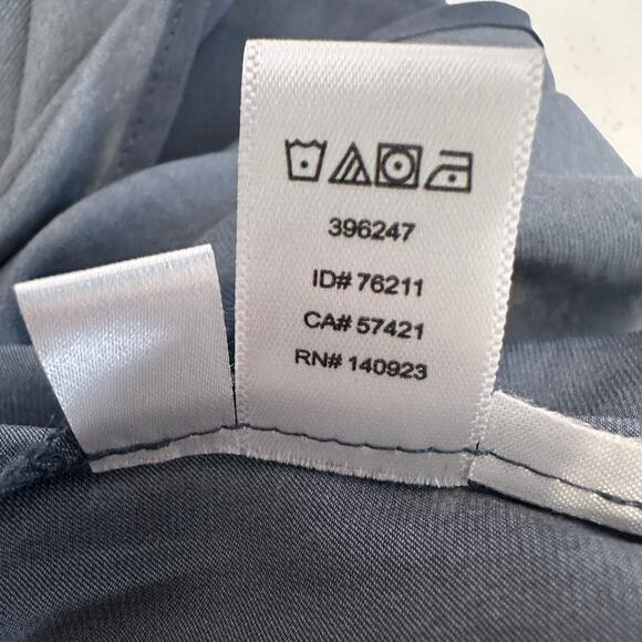 Ann Taylor Loft Midi Dress WMNS S Sleeveless Chiffon Gray Lined Keyhole Ruffled - Picture 7 of 7